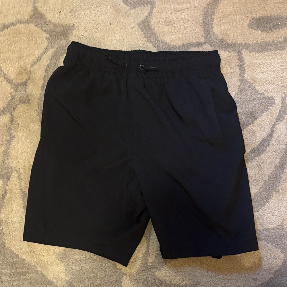 Boys  Black Elastic Waist Shorts